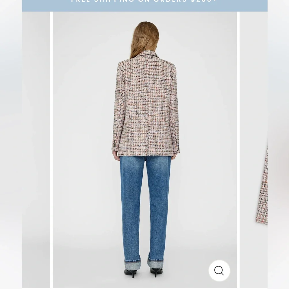 Anine Bing Diana Tweed Blazer Lavender Size Small NEW RARE - Picture 3 of 16